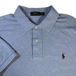 Polo Ralph Lauren Mens Short Sleeve Light Blue Polo Shirt Classic‎ Fit Size XL